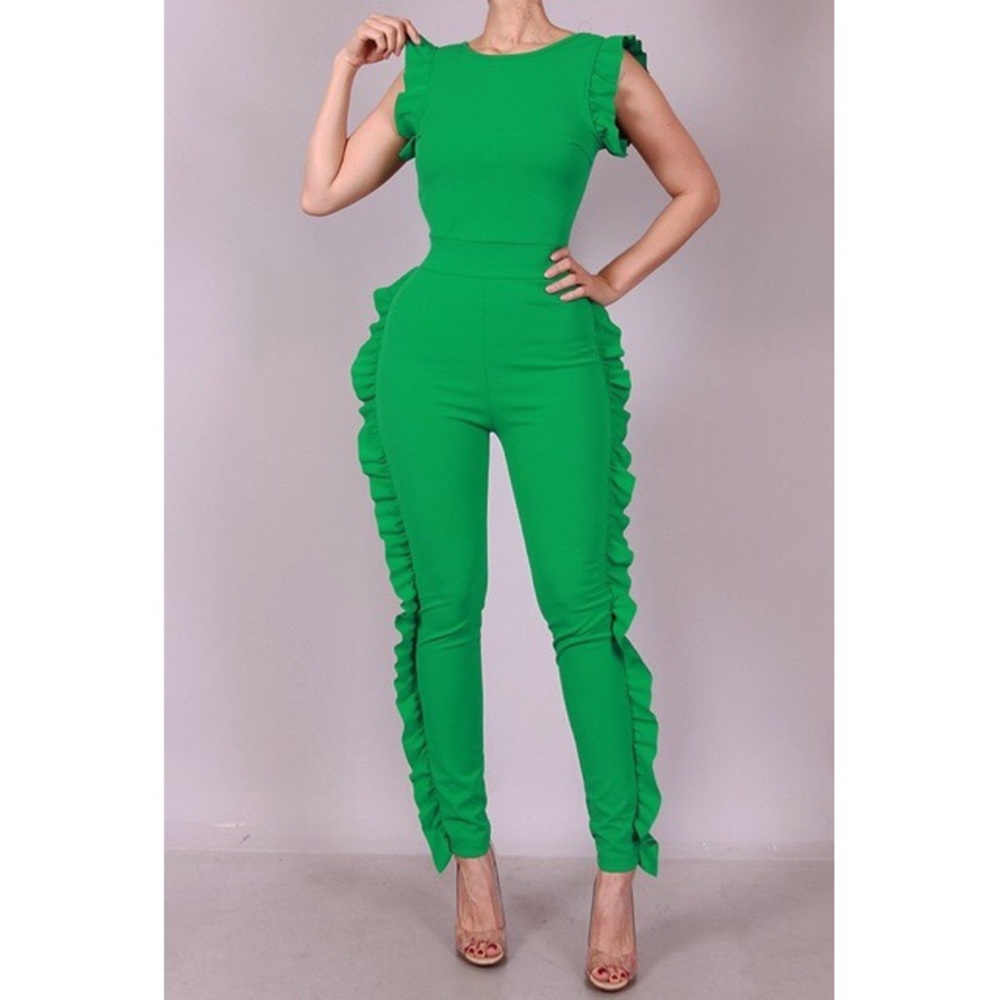 Solid Ruffle Jumpsuit